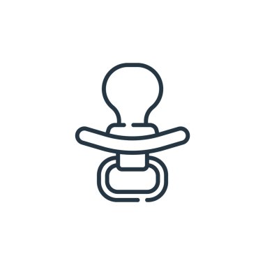 Emzik vektör simgesi. Emzik yenilebilir felç. Web ve mobil uygulamalarda kullanmak için emzik doğrusal sembolü, logo, yazdırma ortamı. İnce çizgili çizim. Vektör izole çizimi.