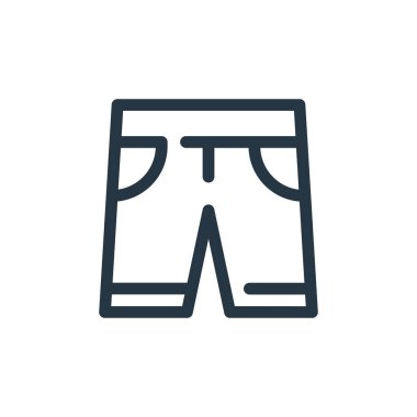 Pantolon vektör simgesi. Pantolon inme inmesi. İnternet ve mobil uygulamalarda kullanım için pantolon lineer sembolü, logo, yazdırma medyası. İnce çizgili çizim. Vektör izole çizimi.