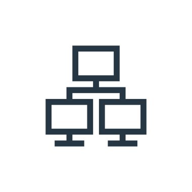 sunucu vektör simgesi. sunucular düzenlenebilir vuruş. Web ve mobil uygulamalarda kullanmak için doğrusal sunucu sembolü, logo, yazdırma ortamı. İnce çizgili çizim. Vektör izole çizimi.