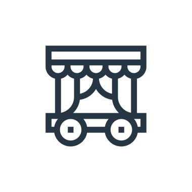 Tiyatro vektör simgesi. Tiyatro kurgulanabilir vuruş. İnternet ve mobil uygulamalarda, logoda, yazılı medyada kullanım için doğrusal tiyatro sembolü. İnce çizgili çizim. Vektör izole çizimi.