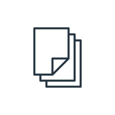 Kağıt vektör simgesi. Kağıt üzerinde oynanabilir felç. Web ve mobil uygulamalarda kullanım için kağıt doğrusal sembol, logo, yazdırma medyası. İnce çizgili çizim. Vektör izole çizimi.