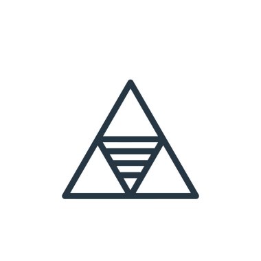 Üçgen vektör simgesi. Düzenlenebilir üçgen felç. Web ve mobil uygulamalarda kullanmak için üçgen doğrusal sembol, logo, yazdırma ortamı. İnce çizgili çizim. Vektör izole çizimi.