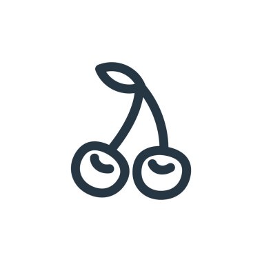 kiraz vektör simgesi. kiraz rengi düzenlenebilir felç. Web ve mobil uygulamalarda kullanmak için kiraz doğrusal sembolü, logo, yazdırma medyası. İnce çizgili çizim. Vektör izole çizimi.