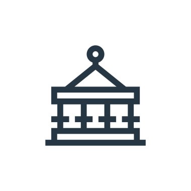 Atlıkarınca vektör simgesi. Atlıkarınca inmesi. Web ve mobil uygulamalarda, logoda ve yazılı medyada kullanmak için atlıkarınca doğrusal sembolü. İnce çizgili çizim. Vektör izole çizimi.