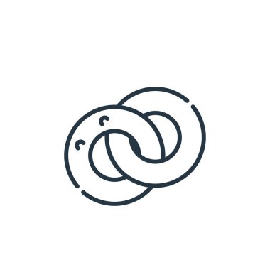 evli vektör ikonu. Düzenlenebilir bir felç. evli lineer sembolü web ve mobil uygulamalar, logo, yazdırma medyası. İnce çizgili çizim. Vektör izole çizimi.