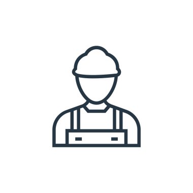 Yapıcı vektör simgesi. İnşa edilebilir felç. Web ve mobil uygulamalarda kullanmak için yapıcı doğrusal sembol, logo, yazdırma ortamı. İnce çizgili çizim. Vektör izole çizimi.