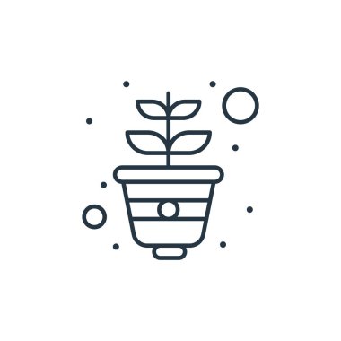 bitki vektör simgesi. bitkisel inme. Web ve mobil uygulamalarda, logoda, yazdırma ortamında kullanılmak üzere bitki doğrusal sembolü. İnce çizgili çizim. Vektör izole çizimi.