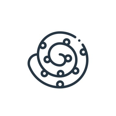 Tarçın rulosu vektör simgesi. Tarçınlı rulo yenilebilir vuruş. Tarçın yuvarlama lineer sembolü web ve mobil uygulamalar, logo, yazdırma medyası için. İnce çizgili çizim. Vektör izole çizimi.