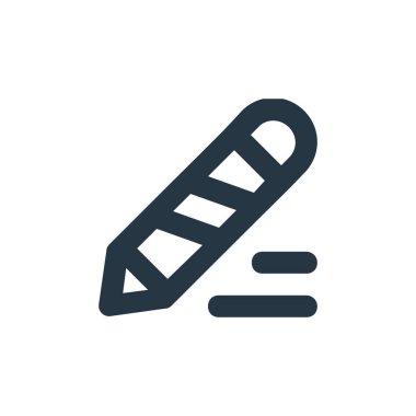 Kalem vektör simgesi. Düzenlenebilir kalem darbesi. Web ve mobil uygulamalarda kullanmak için kalem doğrusal sembolü, logo, yazdırma ortamı. İnce çizgili çizim. Vektör izole çizimi.