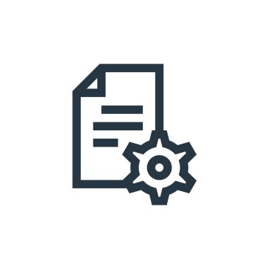 içerik yönetimi vektör simgesi. İçerik yönetimi düzenlenebilir vuruş. Web ve mobil uygulamalarda kullanım için içerik yönetimi doğrusal sembolü, logo, yazdırma ortamı. İnce çizgili çizim. Vektör izole çizimi.