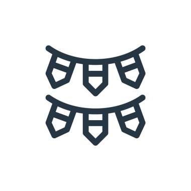 Çelenk vektör simgesi. Kurgulanabilir çelenkler. Web ve mobil uygulamalarda, logoda ve yazılı medyada kullanılacak çelenk lineer sembolü. İnce çizgili çizim. Vektör izole çizimi.