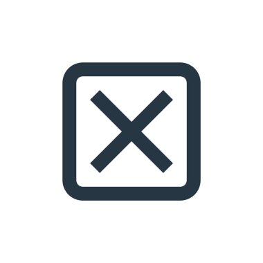 Çapraz işaret vektör simgesi. Çapraz, düzenlenebilir vuruş. Web ve mobil uygulamalarda kullanmak için çapraz işaret lineer sembolü, logo, yazdırma ortamı. İnce çizgili çizim. Vektör izole çizimi.