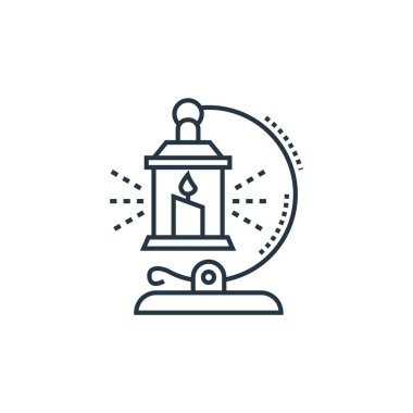 Fener vektör simgesi. düzenlenebilir fener felci. Web ve mobil uygulamalarda kullanmak için fener lineer sembolü, logo, yazdırma medyası. İnce çizgili çizim. Vektör izole çizimi.