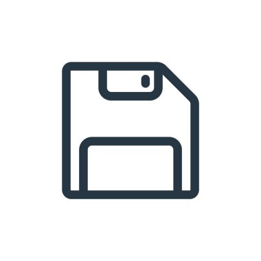 Vektör simgesini kaydet. Değiştirilebilir felç kaydet. Lineer sembolü web ve mobil uygulamalarda, logoda, yazdırma ortamında kullanmak üzere kaydet. İnce çizgili çizim. Vektör izole çizimi.