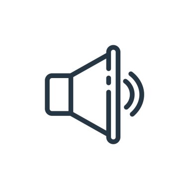 ses vektör simgesi. Ses düzenlenebilir felç. Web ve mobil uygulamalarda kullanmak için ses doğrusal sembolü, logo, yazdırma ortamı. İnce çizgili çizim. Vektör izole çizimi.