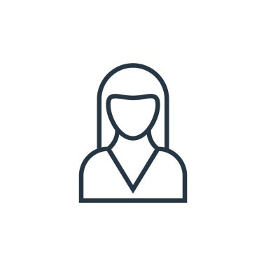 Rahibe vektör ikonu. Kurgulanabilir rahibe felci. Ağ ve mobil uygulamalarda, logoda ve yazılı medyada kullanmak için rahibe doğrusal sembolü. İnce çizgili çizim. Vektör izole çizimi.