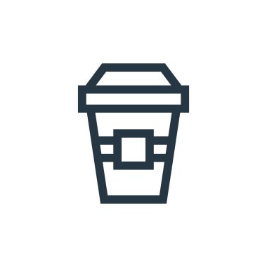 Kahve vektörü ikonu. kahve, düzenlenebilir felç. İnternet ve mobil uygulamalarda, logoda ve yazılı medyada kullanılmak üzere kahve doğrusal sembolü. İnce çizgili çizim. Vektör izole çizimi.