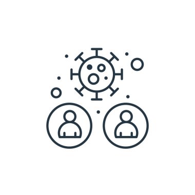 Coronavirus vektör simgesi. Coronavirus düzenlenebilir felç. İnternet ve mobil uygulamalarda kullanım için koronavirüs lineer sembolü, logo, yazdırma medyası. İnce çizgili çizim. Vektör izole çizimi.