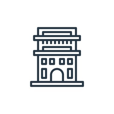 Daire vektör simgesi. apartman dairesi felci. İnternet ve mobil uygulamalarda kullanım için daire doğrusal sembolü, logo, yazdırma medyası. İnce çizgili çizim. Vektör izole çizimi.