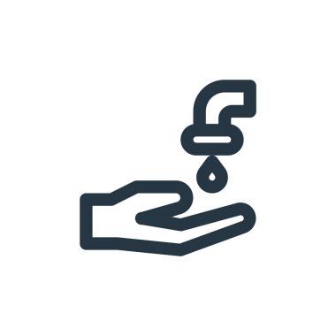 wudhu vektör simgesi. wudhu düzenlenebilir felç. wudhu lineer sembolü web ve mobil uygulamalarda, logoda, yazdırma ortamında kullanılır. İnce çizgili çizim. Vektör izole çizimi.