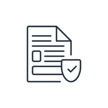 Koruyucu vektör simgesi. Düzenlenebilir felç. Web ve mobil uygulamalarda kullanmak için doğrusal koruma sembolü, logo, yazdırma medyası. İnce çizgili çizim. Vektör izole çizimi.