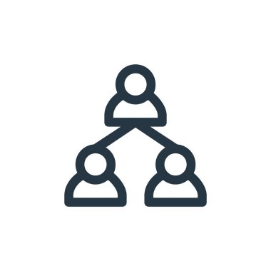 Ortaklık vektör simgesi. Ortaklık kurgulanabilir felç. Web ve mobil uygulamalarda kullanım için ortaklık lineer sembolü, logo, yazdırma medyası. İnce çizgili çizim. Vektör izole çizimi.