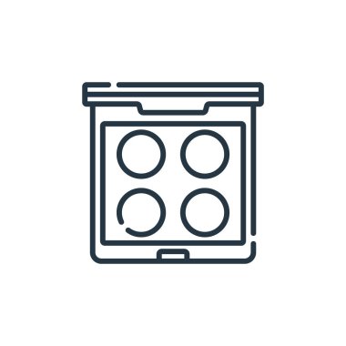 Göz farı vektör simgesi. Göz farı değiştirilebilir felç. Web ve mobil uygulamalarda, logoda ve yazılı medyada kullanmak için göz farı çizgisel sembolü. İnce çizgili çizim. Vektör izole çizimi.