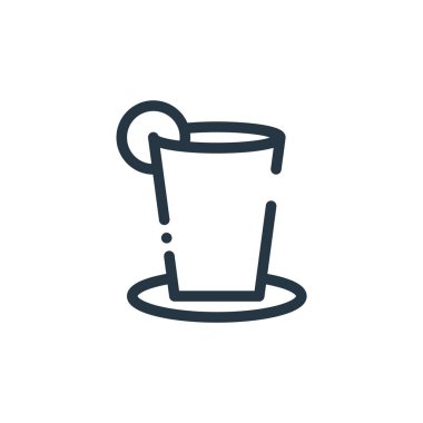 içki vektör simgesi. Kurgulanabilir inme. Web ve mobil uygulamalarda kullanmak için lineer sembol, logo, yazdırma medyası. İnce çizgili çizim. Vektör izole çizimi.