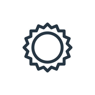 Güneş vektör simgesi. Düzenlenebilir güneş çarpması. Web ve mobil uygulamalarda kullanım için güneş doğrusal sembolü, logo, yazdırma medyası. İnce çizgili çizim. Vektör izole çizimi.