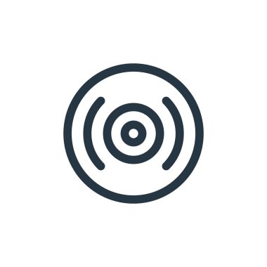 Vinil vektör simgesi. Düzenlenebilir vinil felç. Web ve mobil uygulamalarda kullanmak için vinil vineer sembol, logo, yazdırma medyası. İnce çizgili çizim. Vektör izole çizimi.