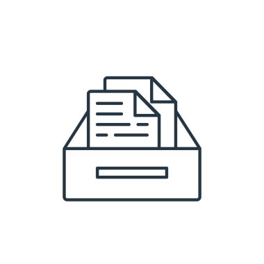 arşiv vektörü simgesi. arşivlenebilir vuruş. Web ve mobil uygulamalarda kullanmak için doğrusal simge arşivle, logo, yazdırma ortamı. İnce çizgili çizim. Vektör izole çizimi.