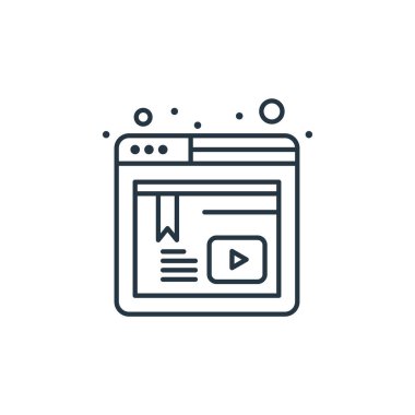 Web tarayıcı vektör simgesi. Web tarayıcı değiştirilebilir vuruşu. Web ve mobil uygulamalarda kullanmak için web tarayıcı lineer sembolü, logo, yazdırma ortamı. İnce çizgili çizim. Vektör izole çizimi.