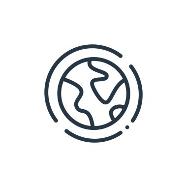 Ozon tabakası vektör simgesi. Ozon tabakası düzenlenebilir felç. Web ve mobil uygulamalarda kullanmak için ozon tabakası doğrusal sembolü, logo, yazdırma ortamı. İnce çizgili çizim. Vektör izole çizimi.