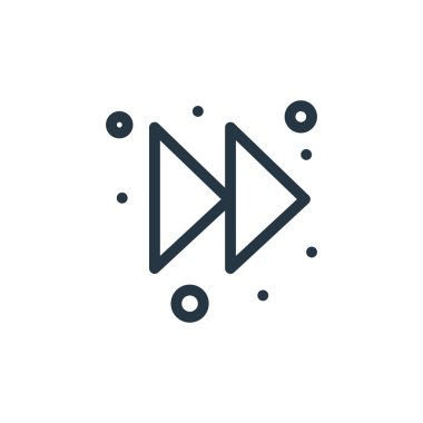 hızlı vektör simgesi. İleri sarabilir hızlı felç. Web ve mobil uygulamalarda kullanmak için hızlı ileri doğrusal sembol, logo, yazdırma ortamı. İnce çizgili çizim. Vektör izole çizimi.