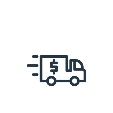 Kamyon vektör simgesi. kamyon inme inmesi. kamyon lineer sembolü web ve mobil uygulamalar, logo, yazdırma medyası için. İnce çizgili çizim. Vektör izole çizimi.