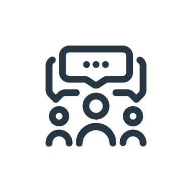 grup vektör simgesi. Grup kurulabilir felç. Web ve mobil uygulamalarda kullanmak için grup doğrusal sembolü, logo, yazdırma ortamı. İnce çizgili çizim. Vektör izole çizimi.