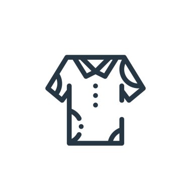 giysi vektör simgesi. Kıyafet değiştirilebilir felç. İnternet ve mobil uygulamalarda, logoda ve yazılı medyada kullanım için giyim lineer sembolü. İnce çizgili çizim. Vektör izole çizimi.