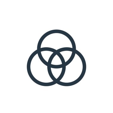 rgb vektör simgesi. RGB düzenlenebilir felç. rgb lineer sembolü web ve mobil uygulamalarda, logoda, yazdırma ortamında kullanılır. İnce çizgili çizim. Vektör izole çizimi.