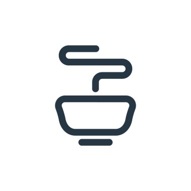 Kase vektör simgesi. Kurgulanabilir kalp krizi. Web ve mobil uygulamalarda, logoda ve yazılı medyada kullanılacak doğrusal kase sembolü. İnce çizgili çizim. Vektör izole çizimi.