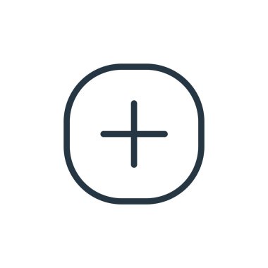 Artı vektör simgesi. Artı düzenlenebilir felç. Ayrıca internet ve mobil uygulamalarda kullanım için doğrusal sembol, logo, yazdırma medyası. İnce çizgili çizim. Vektör izole çizimi.