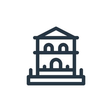 ev vektör simgesi. Evin düzenlenebilir inmesi. ev lineer sembolü web ve mobil uygulamalar, logo, yazdırma medyası için. İnce çizgili çizim. Vektör izole çizimi.