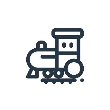 tren vektör simgesi. trenle inme. İnternet ve mobil uygulamalarda, logoda ve yazılı medyada kullanılacak doğrusal tren sembolü. İnce çizgili çizim. Vektör izole çizimi.