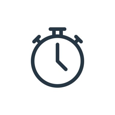 Kronometre vektör simgesi. Kronometre düzenlenebilir felç. İnternet ve mobil uygulamalarda kullanmak için kronometre doğrusal sembolü, logo, yazdırma medyası. İnce çizgili çizim. Vektör izole çizimi.