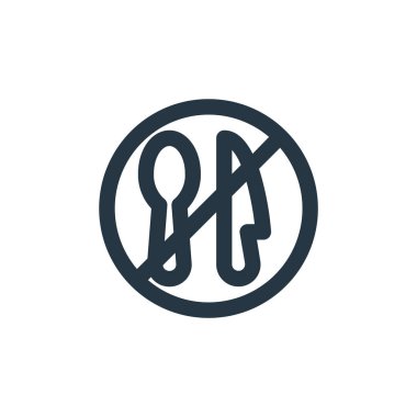 Oruç vektör simgesi. Oruç tutulabilir felç. Web ve mobil uygulamalarda kullanmak için oruç doğrusal sembolü, logo, yazdırma medyası. İnce çizgili çizim. Vektör izole çizimi.