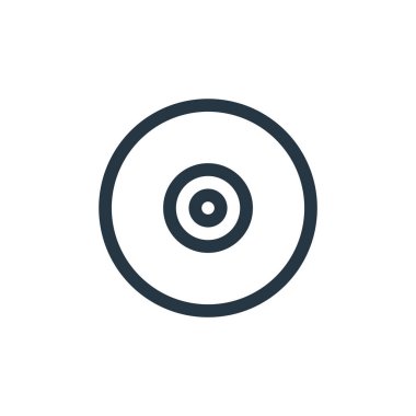 cd vektör simgesi. Cd düzenlenebilir felç. Web ve mobil uygulamalarda kullanmak için cd doğrusal sembolü, logo, yazdırma ortamı. İnce çizgili çizim. Vektör izole çizimi.