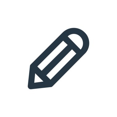 Kalem vektör simgesi. Düzenlenebilir kalem darbesi. Web ve mobil uygulamalarda kullanmak için kalem doğrusal sembolü, logo, yazdırma ortamı. İnce çizgili çizim. Vektör izole çizimi.