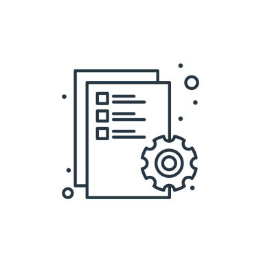 belge vektör simgesi. belgelendirilebilir felç. Web ve mobil uygulamalarda kullanmak için doküman doğrusal sembolü, logo, yazdırma ortamı. İnce çizgili çizim. Vektör izole çizimi.