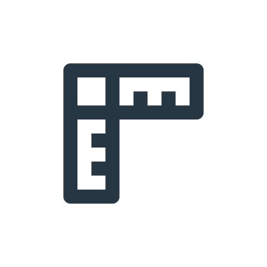 Vektör simgesini ölç. Düzenlenebilir felç. Web ve mobil uygulamalarda kullanmak için doğrusal sembolü ölç, logo, yazdırma ortamı. İnce çizgili çizim. Vektör izole çizimi.