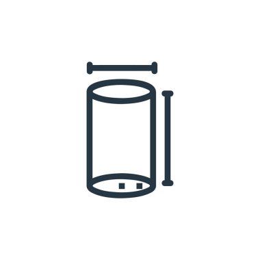 Tüp vektör simgesi. İnme inmesi. İnternet ve mobil uygulamalarda kullanım için tüp doğrusal sembol, logo, yazdırma medyası. İnce çizgili çizim. Vektör izole çizimi.