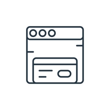 Ödeme yöntemi vektör simgesi. Ödeme yöntemi değiştirilebilir felç. Web ve mobil uygulamalarda kullanım için ödeme yöntemi doğrusal sembolü, logo, yazdırma medyası. İnce çizgili çizim. Vektör izole çizimi.